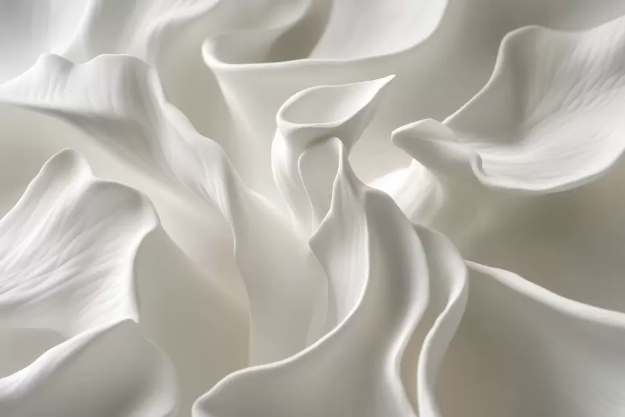wall murals wavy petals with imitation of volume w04212