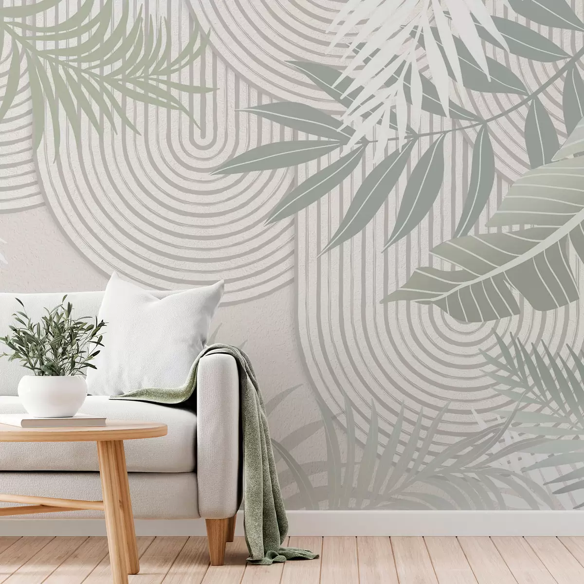 wall murals Abstraction with plant branches w04295v1