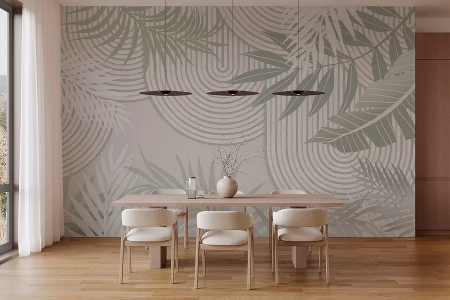 wall murals Abstraction with plant branches w04295v1