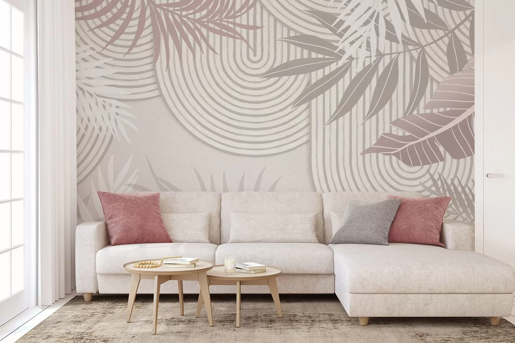 wall murals Abstraction with plant branches w04295v2
