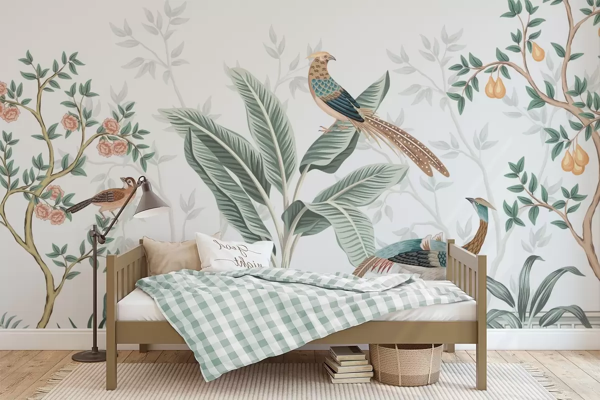 wall murals Birds in the jungle w04296