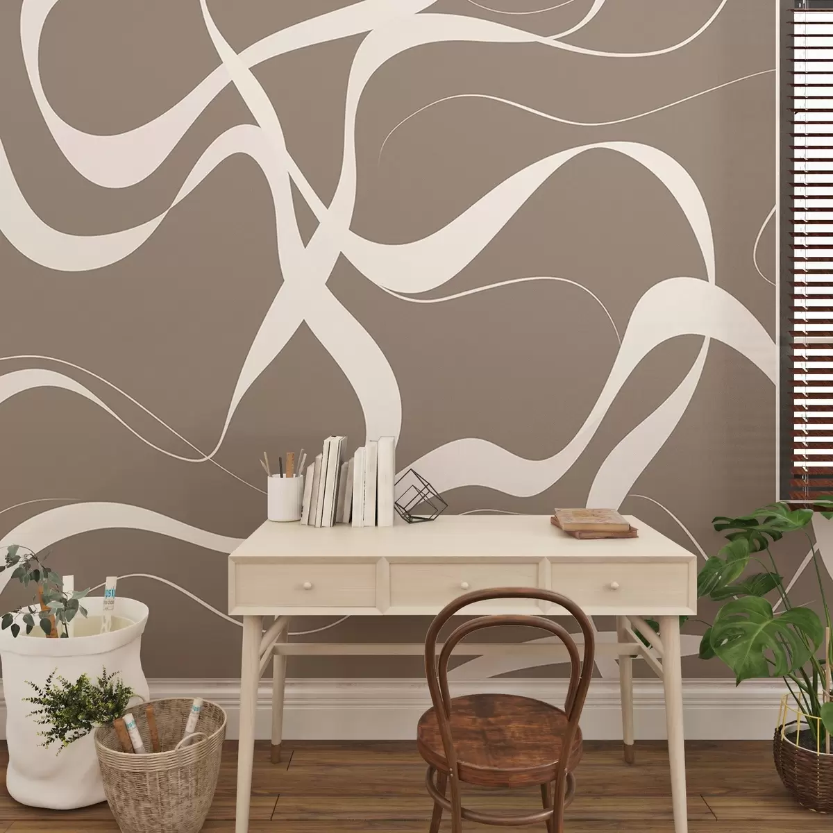 wall murals Wavy lines w04223