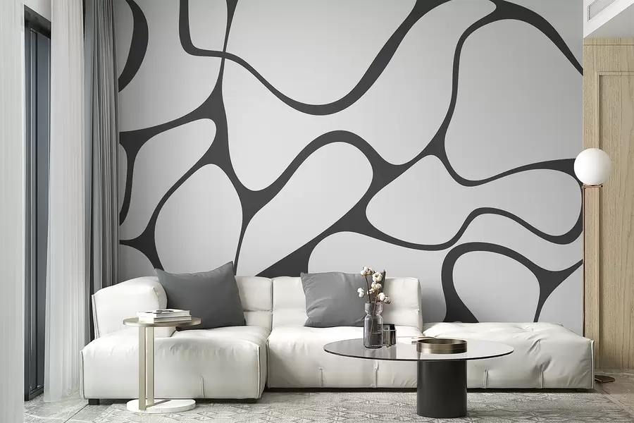 wall murals Abstract pattern with curved lines w04274