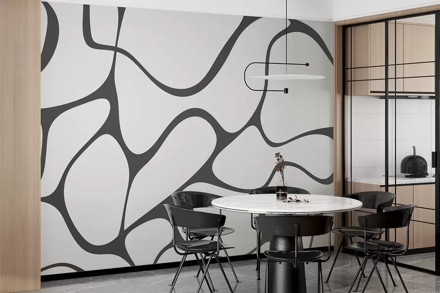 wall murals Abstract pattern with curved lines w04274