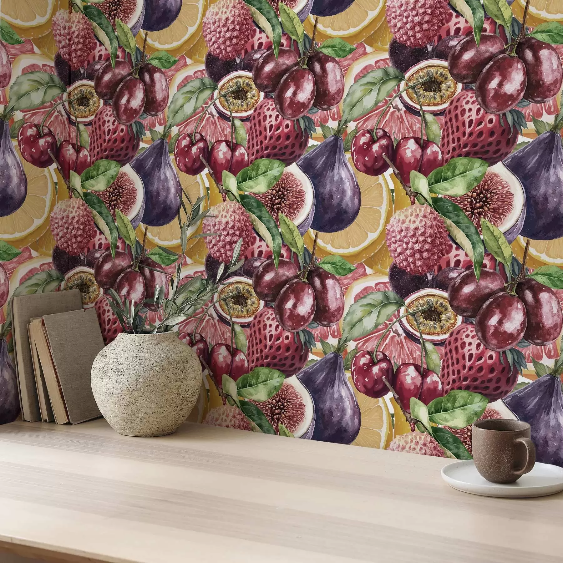 wall murals Juicy Tropical Fruits a00416