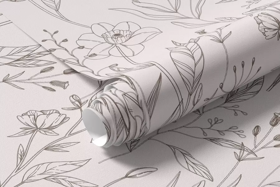 wall murals Minimalist Wildflowers