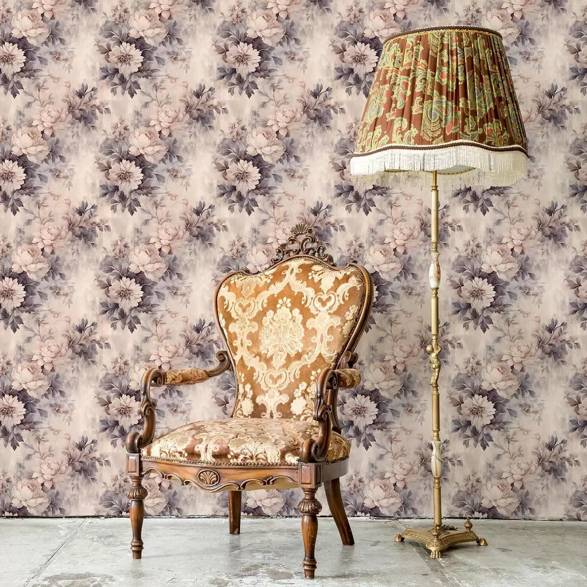 Wallpaper Vintage Watercolor Flowers