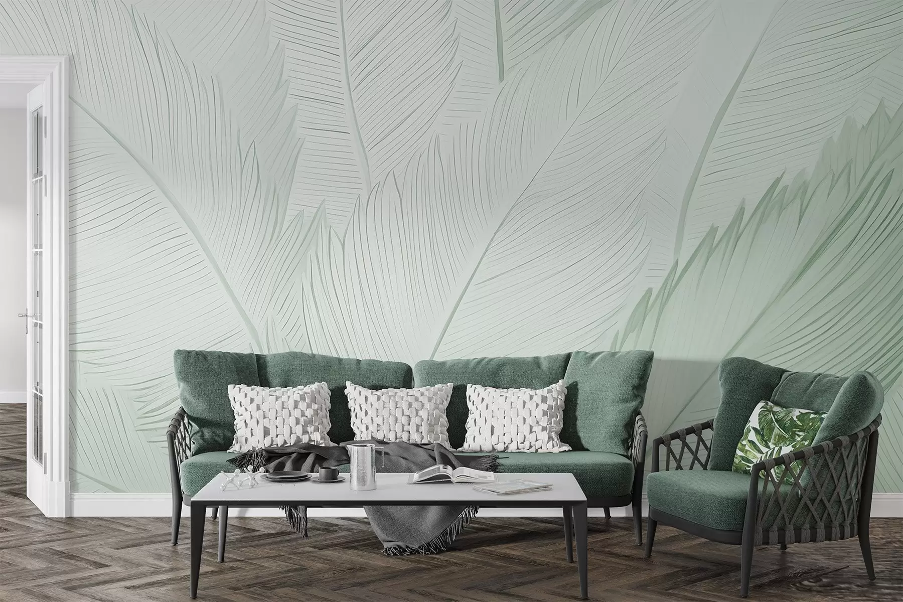 wall murals Fluffy feathers w04289v3