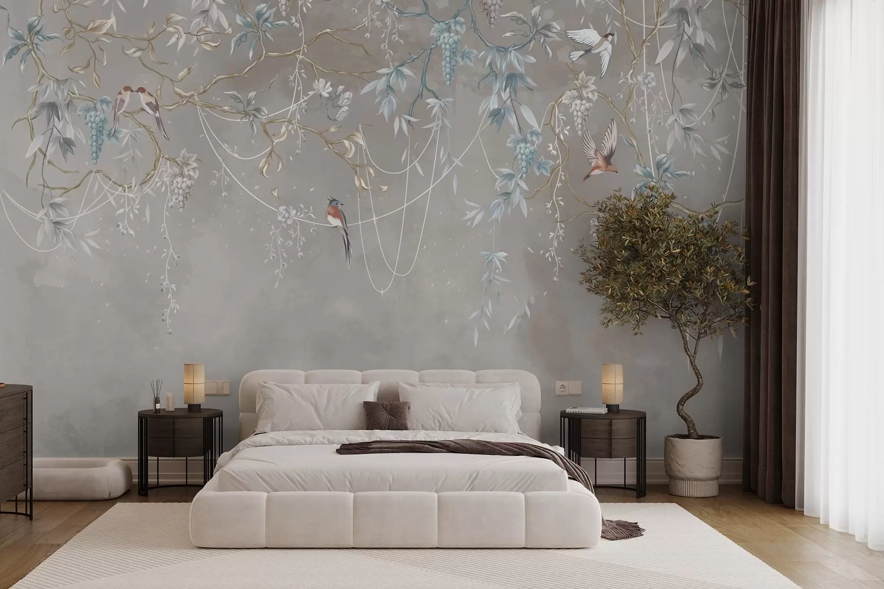 wall murals Same subject, but with blue grapes w04302v1