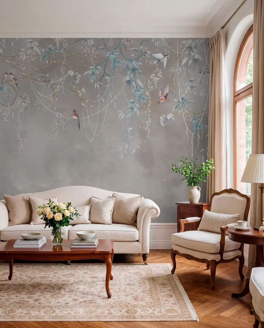 wall murals Same subject, but with blue grapes w04302v1