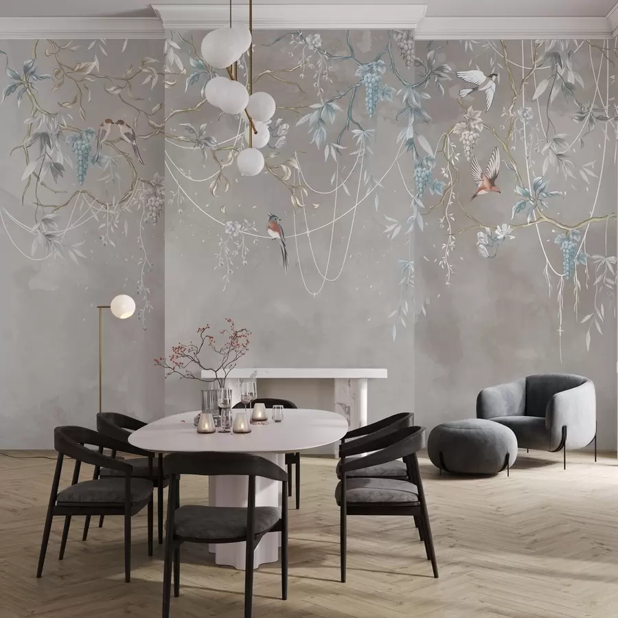 wall murals Same subject, but with blue grapes w04302v1