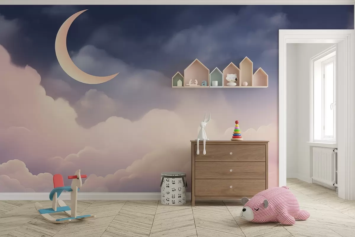 wall murals Clouds and the moon w04330