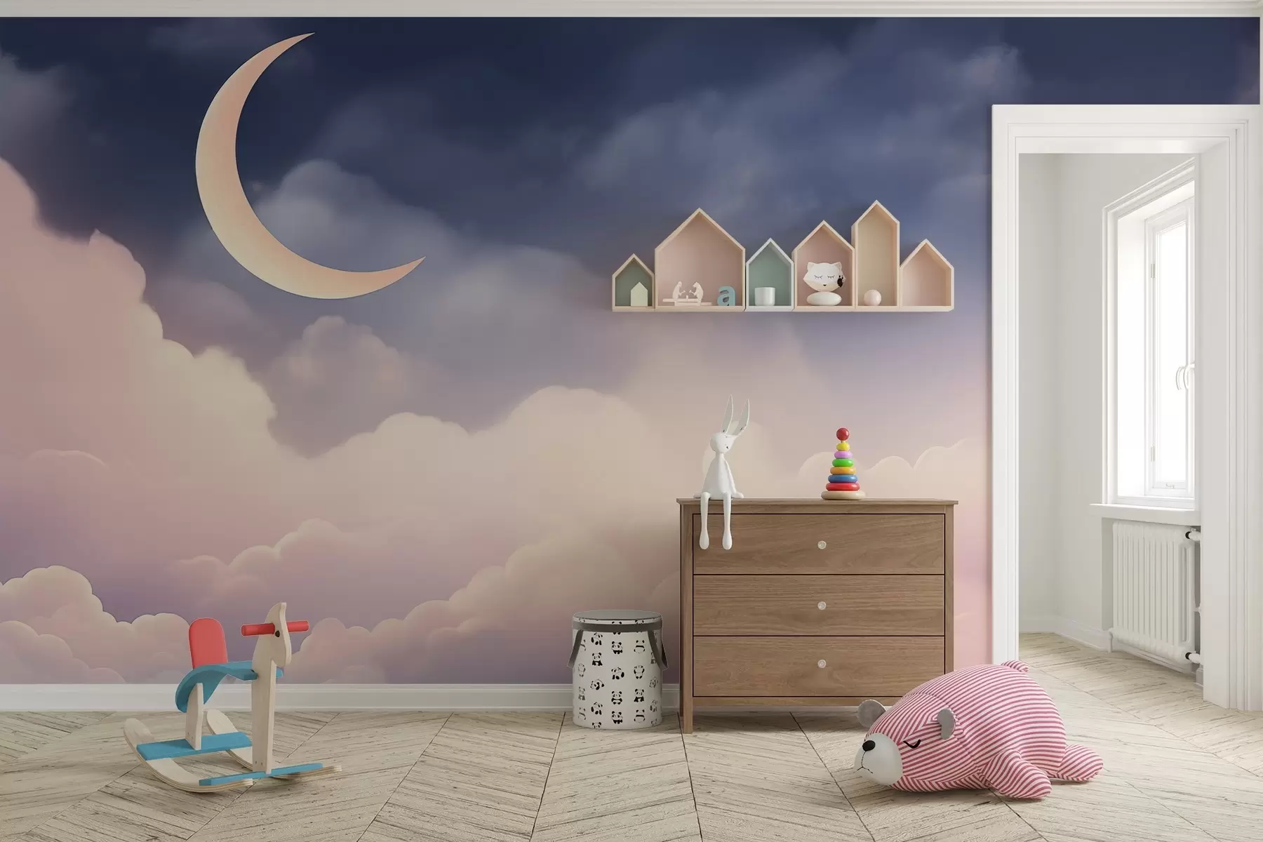 wall murals Clouds and the moon w04330