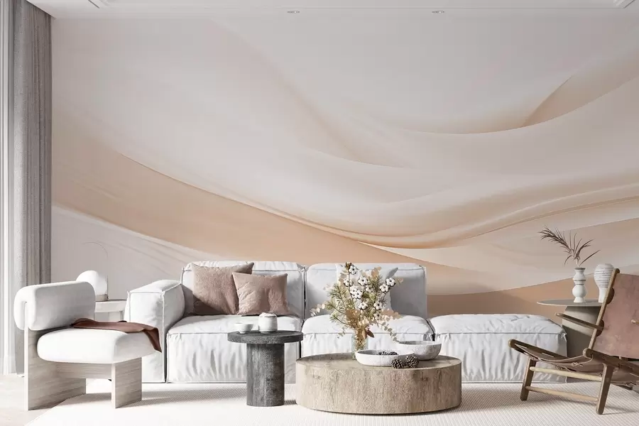wall murals Gentle airy waves in pastel shades w09279