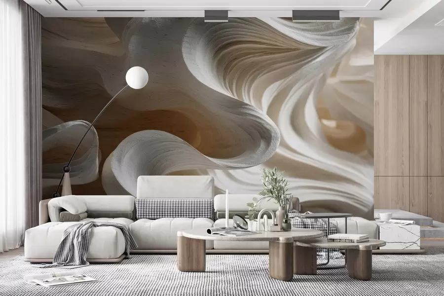 wall murals Imitation of wooden waves w04316