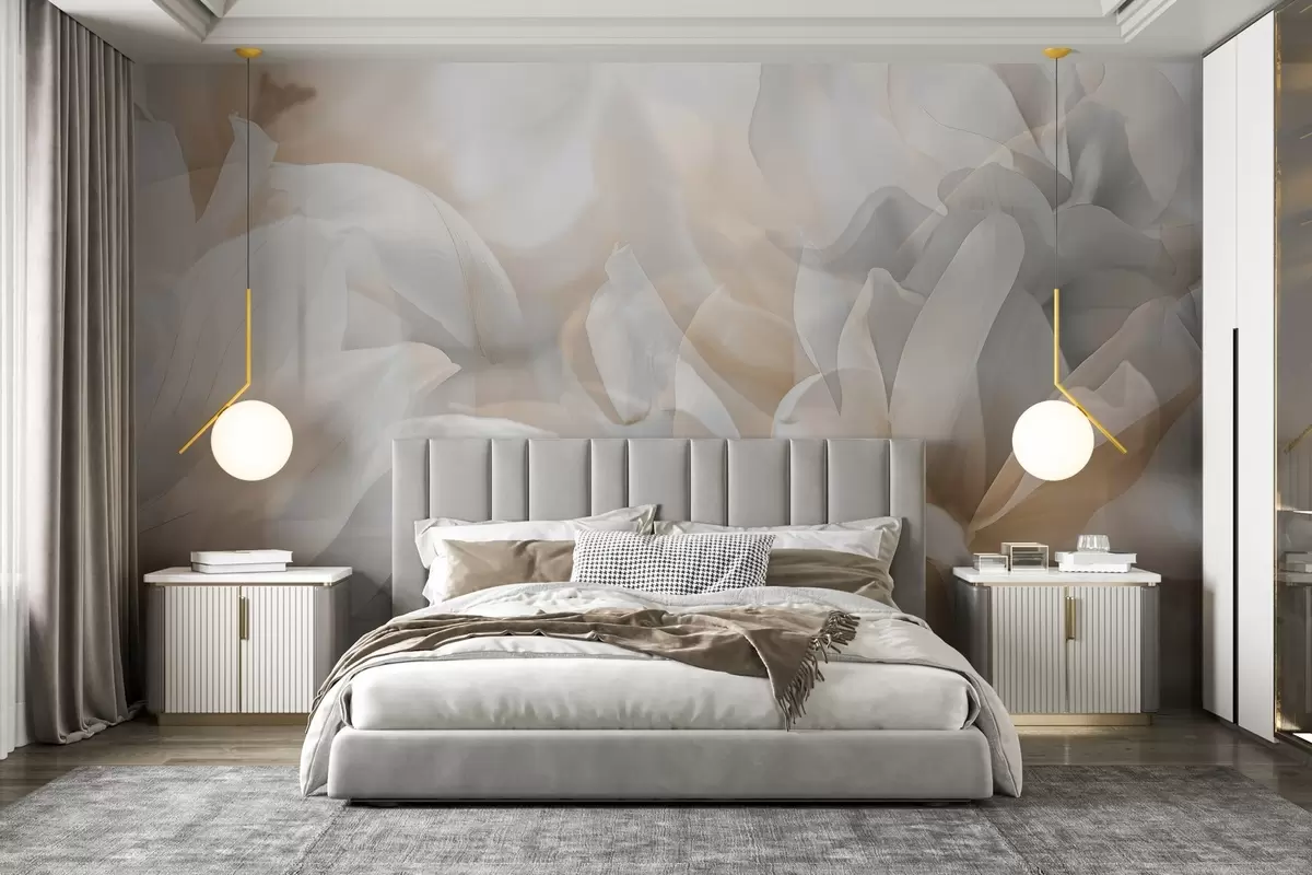 wall murals Semi-transparent flowers w04320