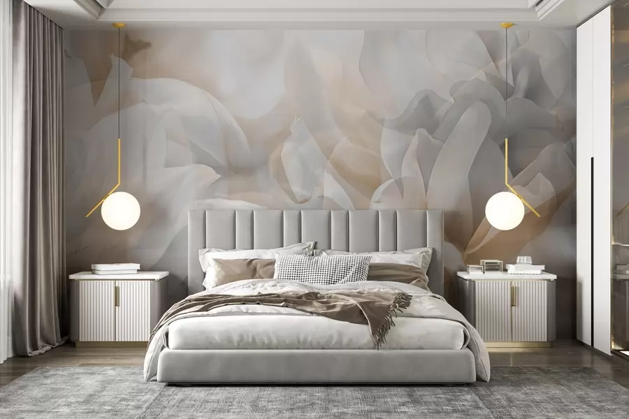 wall murals Semi-transparent flowers w04320