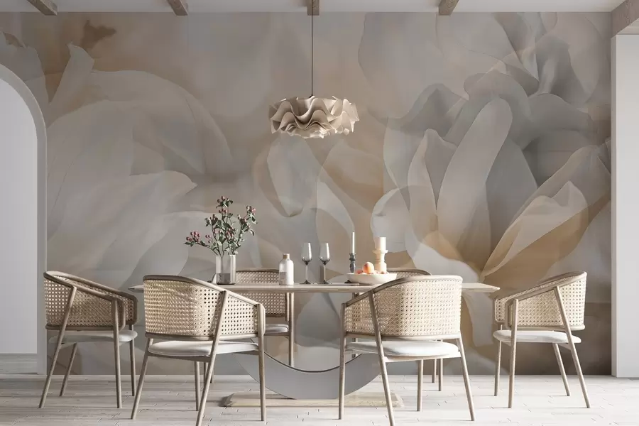 wall murals Semi-transparent flowers w04320