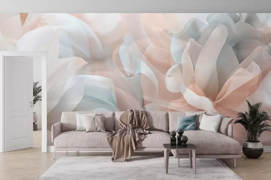 wall murals Semi-transparent flowers w04320v1