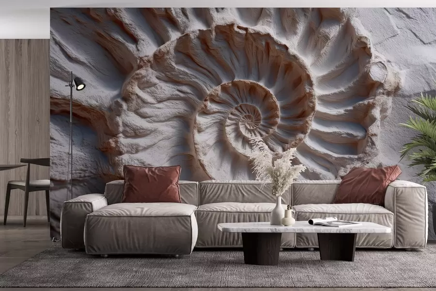 wall murals Ammonite print w04323