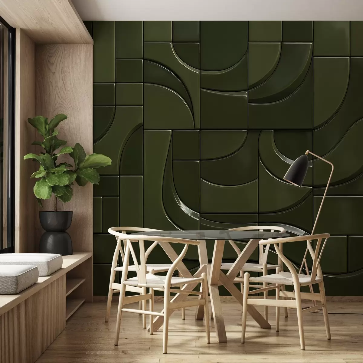 wall murals Imitation of glossy panels w04325