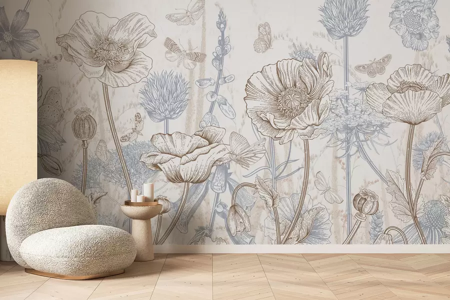 wall murals Wild flowers w04360