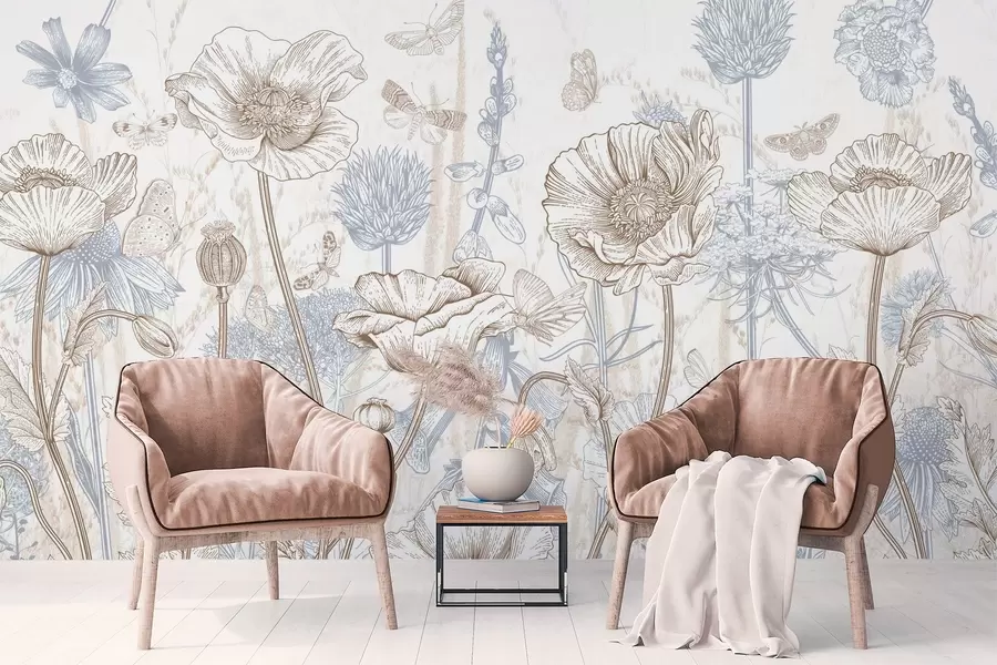wall murals Wild flowers w04360
