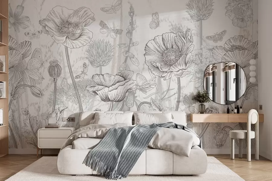 wall murals Wild flowers w04360v1