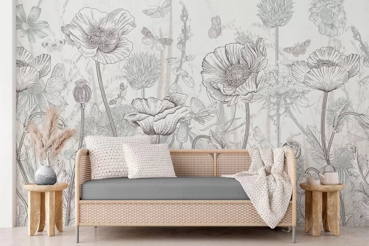 wall murals Wild flowers w04360v1