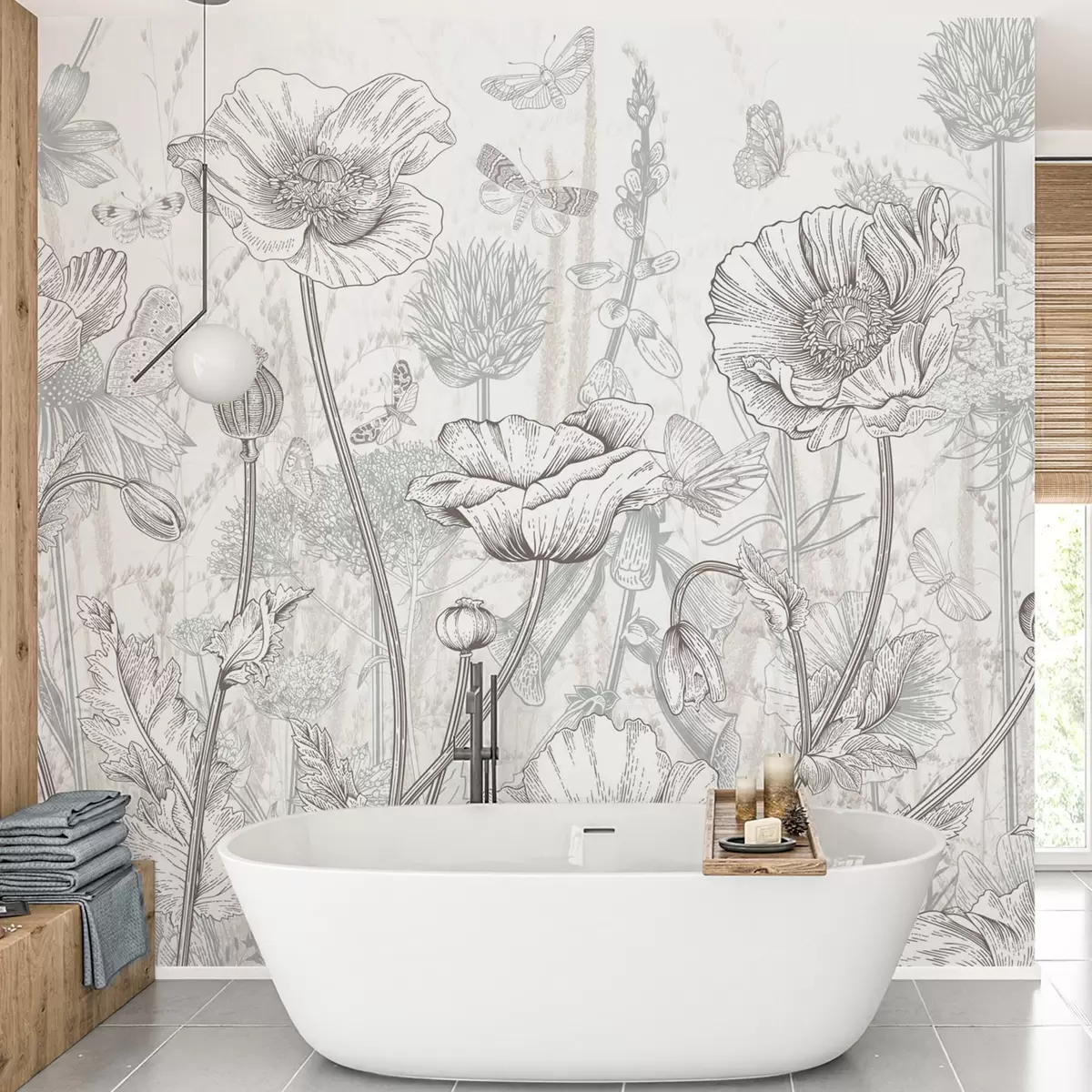 wall murals Wild flowers w04360v1