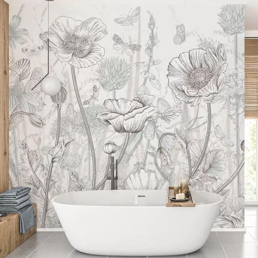 wall murals Wild flowers w04360v1