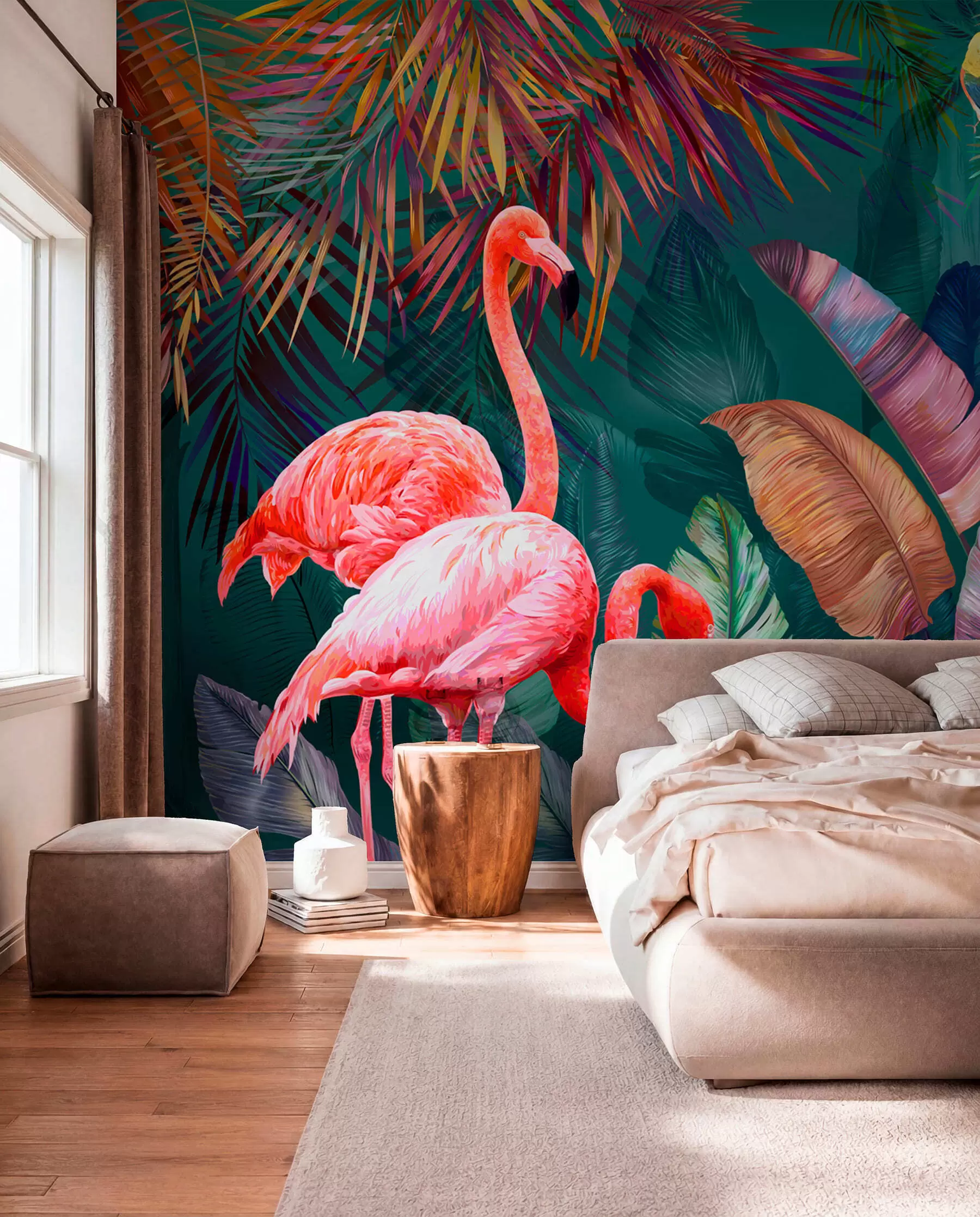 wall murals Flamingo After Dark u80403