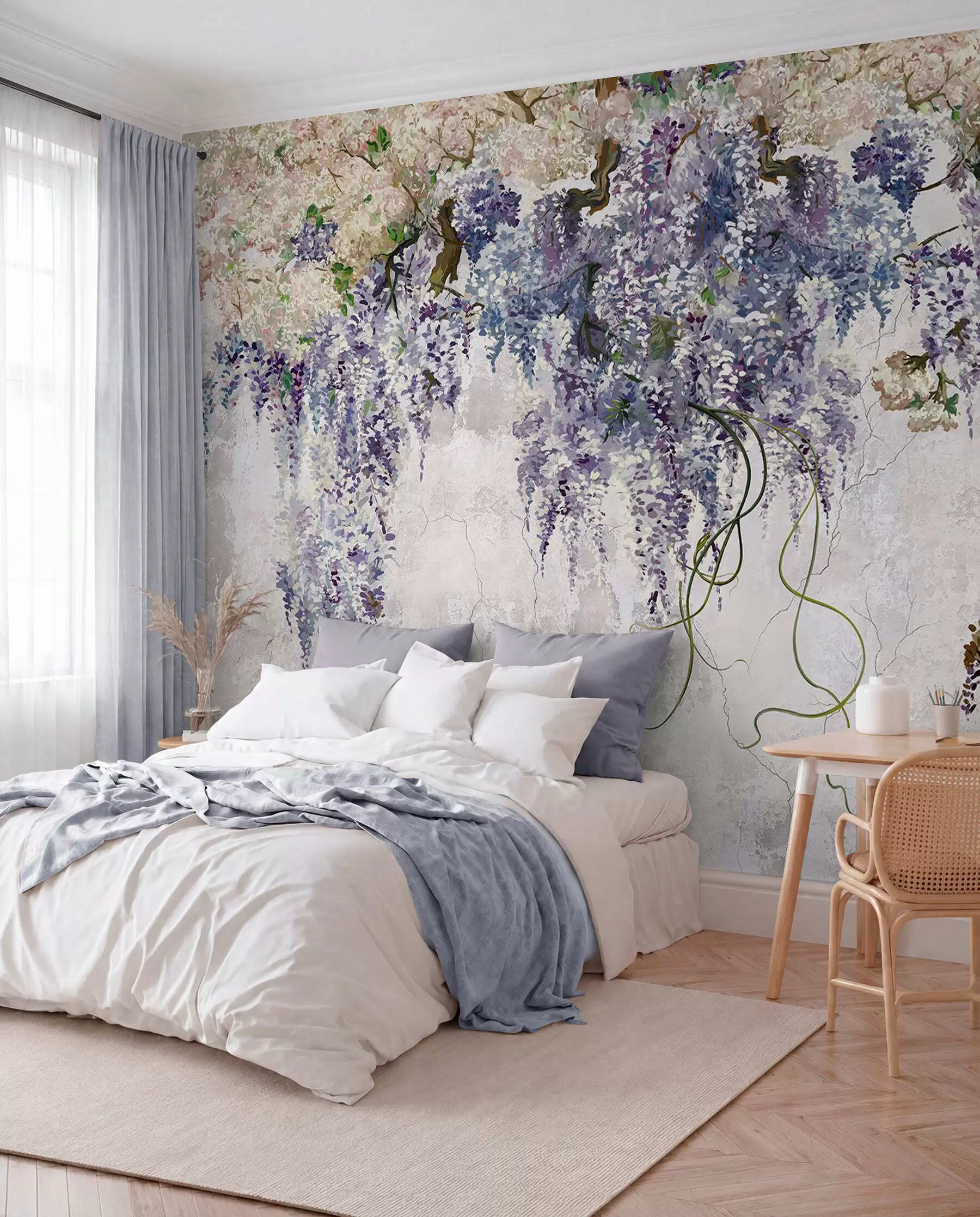 wall murals Wisteria on Patina u71720
