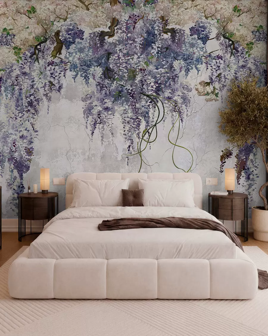 wall murals Branches of lilacs Boho u71720
