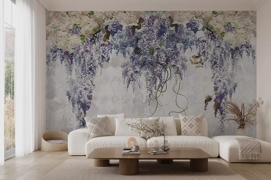 wall murals Branches of lilacs Boho u71720