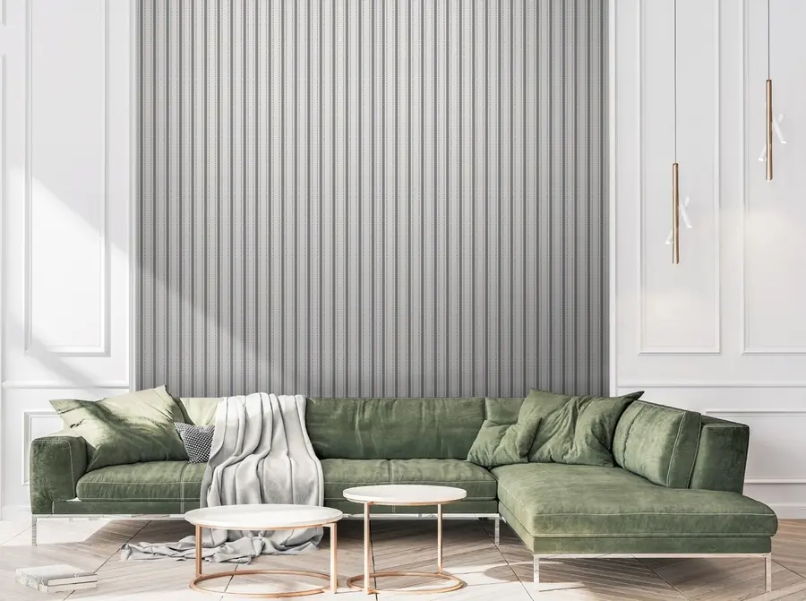 wall murals Gray striped wallpaper u71663