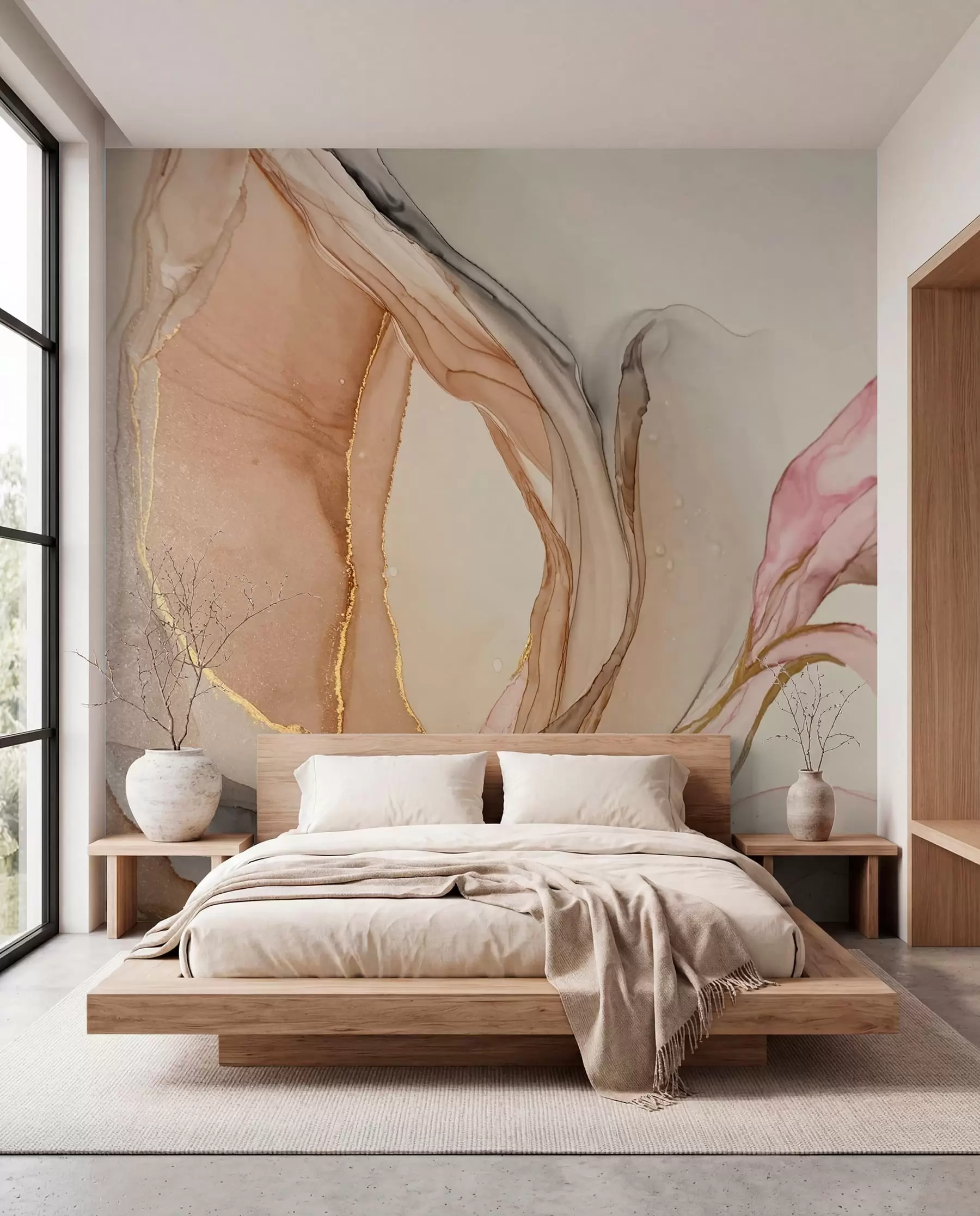 wall murals Peach Marble Flow u71828