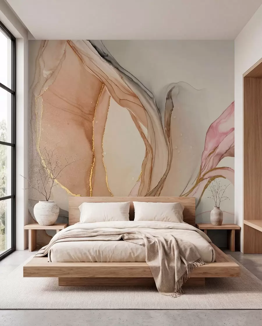wall murals Peach Marble Flow u71828
