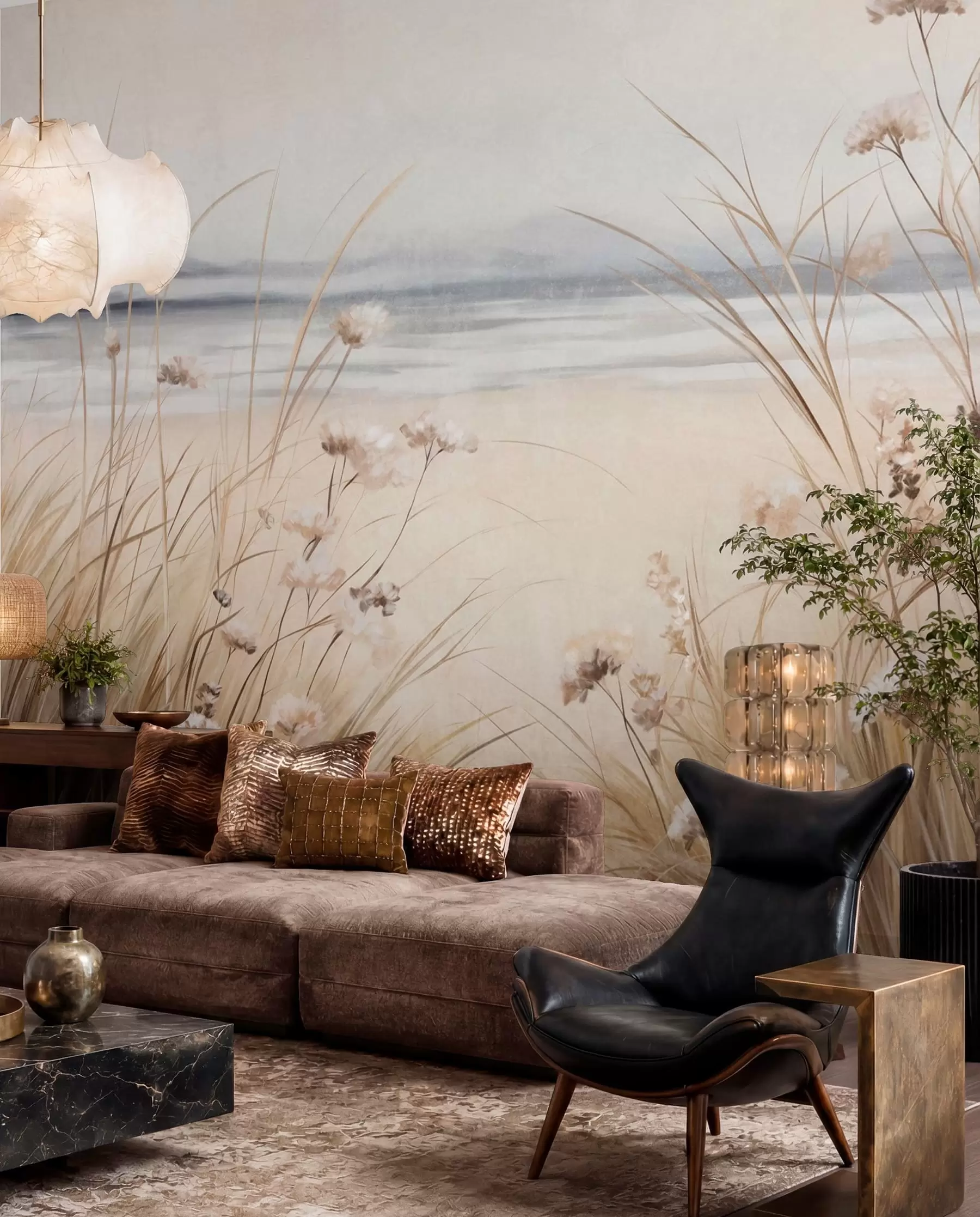 wall murals Wildflowers by the Sea w09298