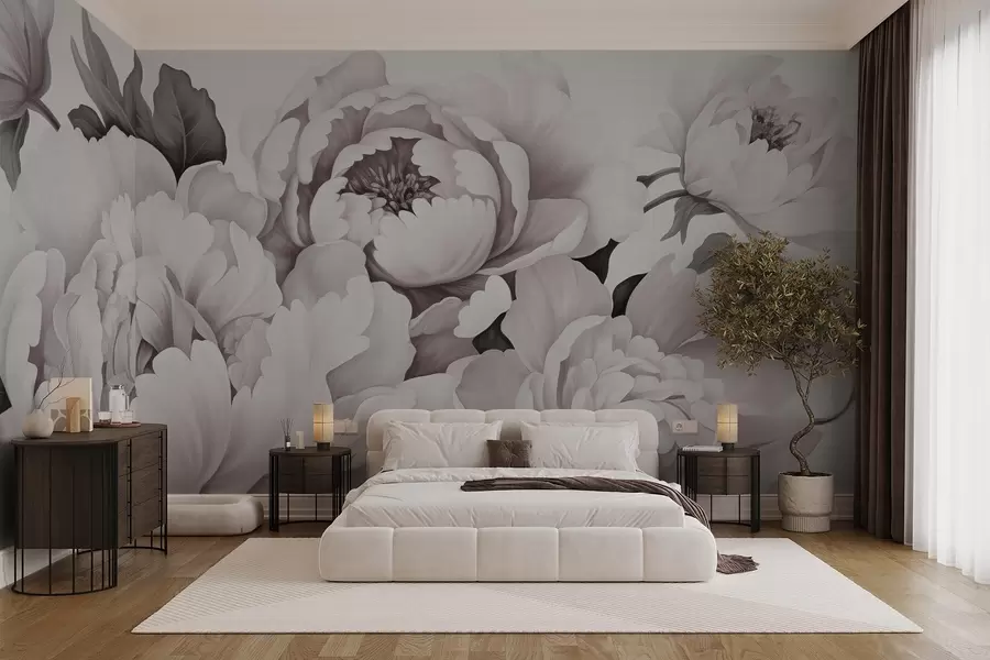 wall murals Delicate peonies w04365v2