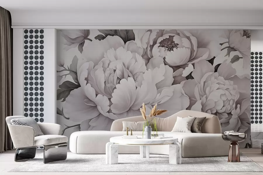 wall murals Delicate peonies w04365v2