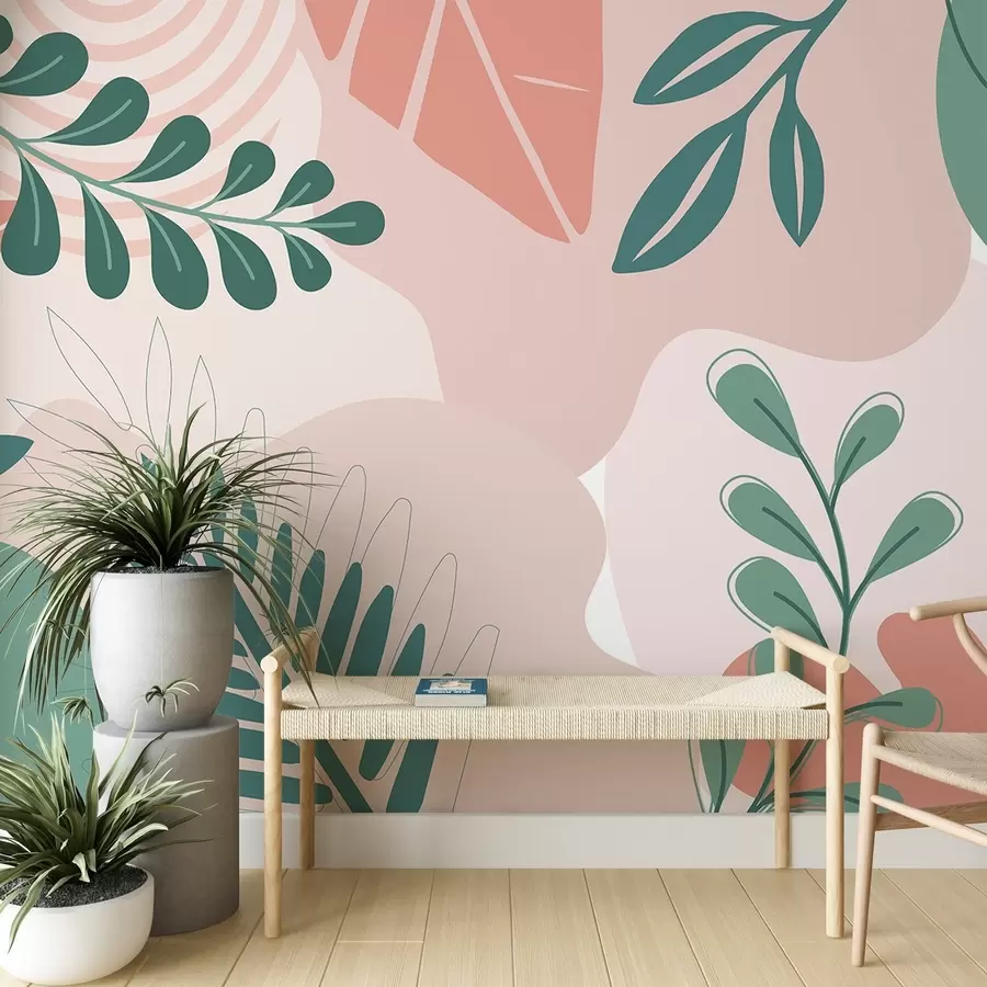 wall murals Abstraction, leaves w04366