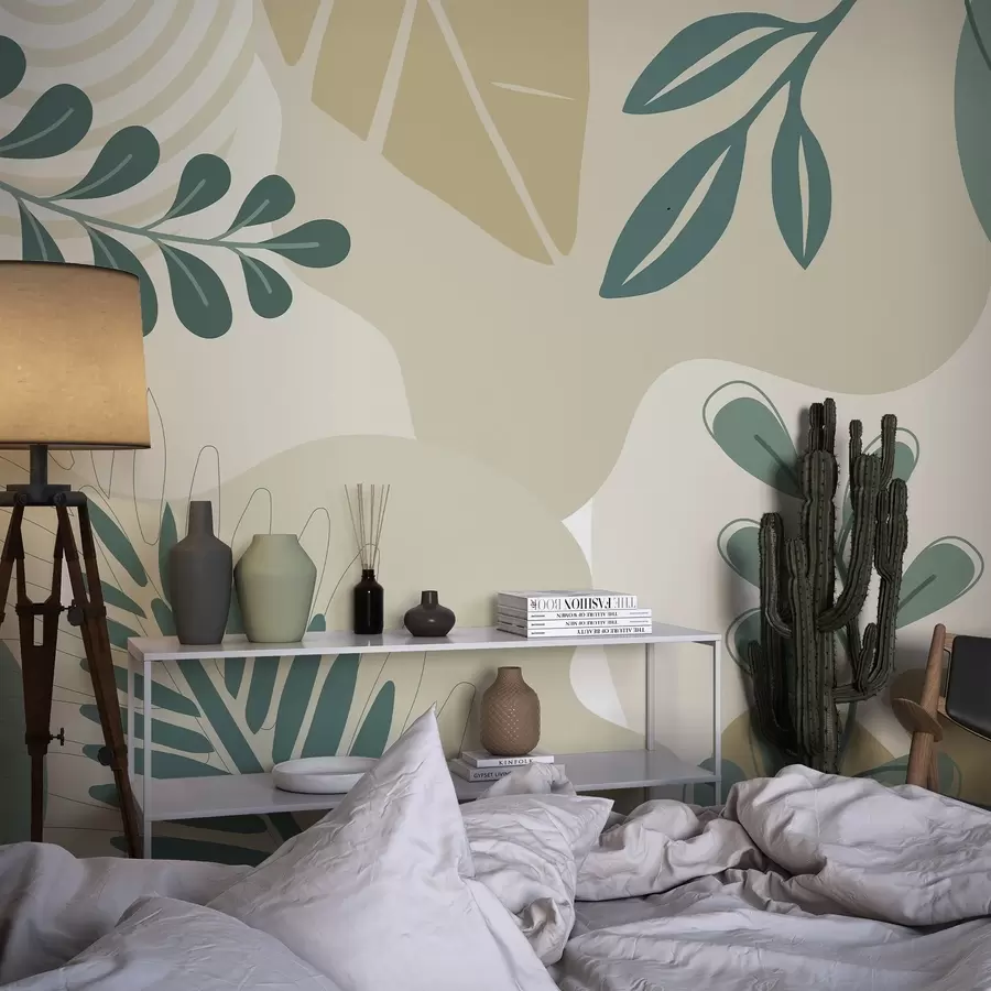 wall murals Abstraction, leaves w04366v2