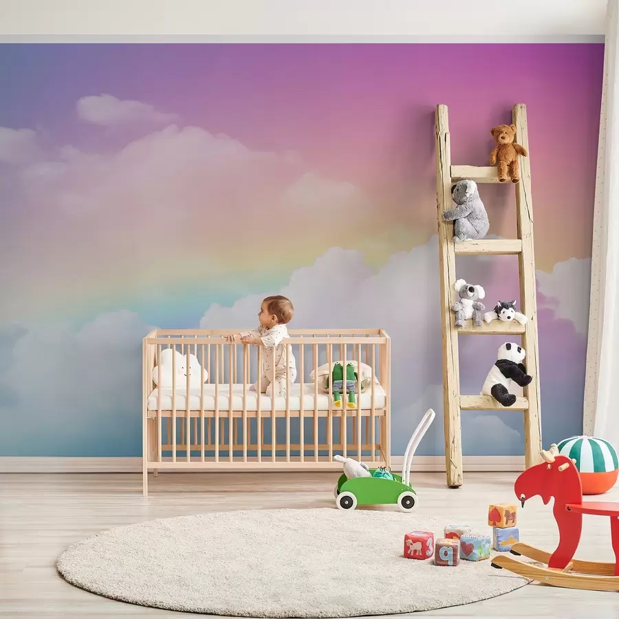 wall murals Clouds and rainbow w04368