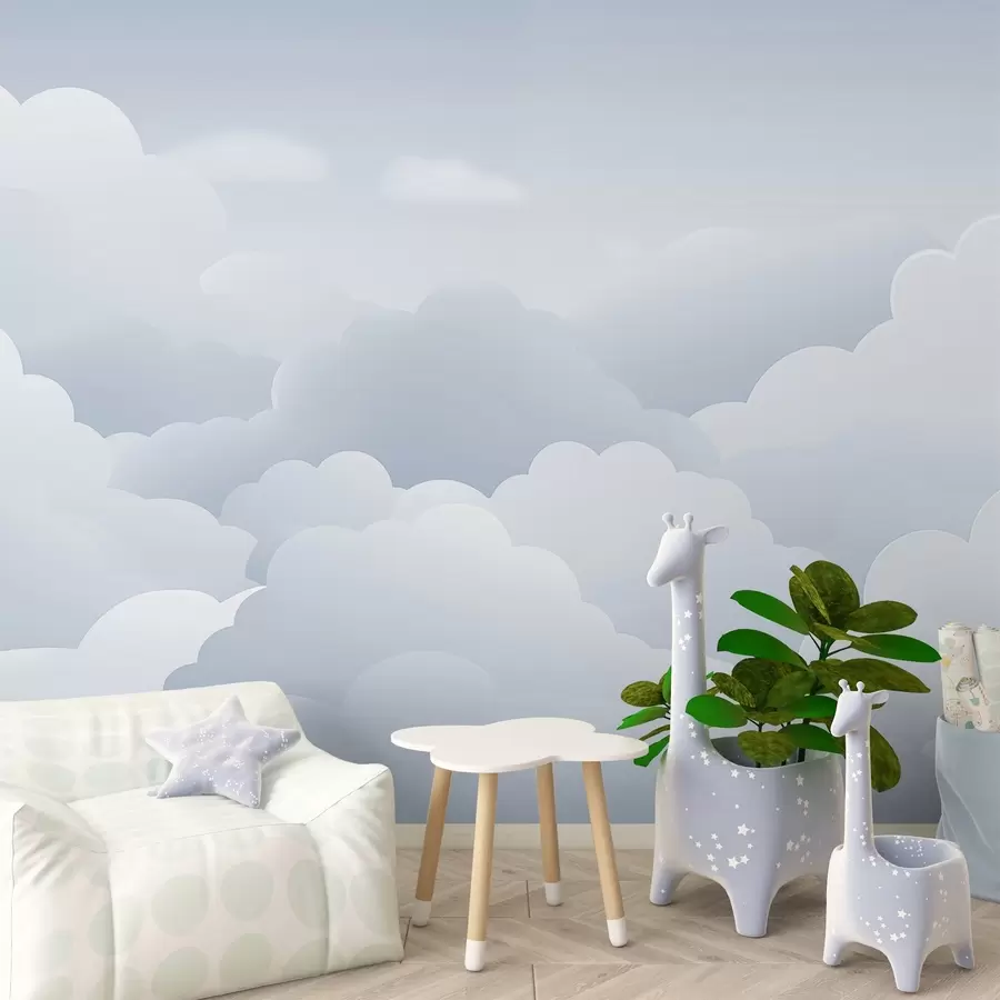 wall murals Clouds in minimalist style w04334