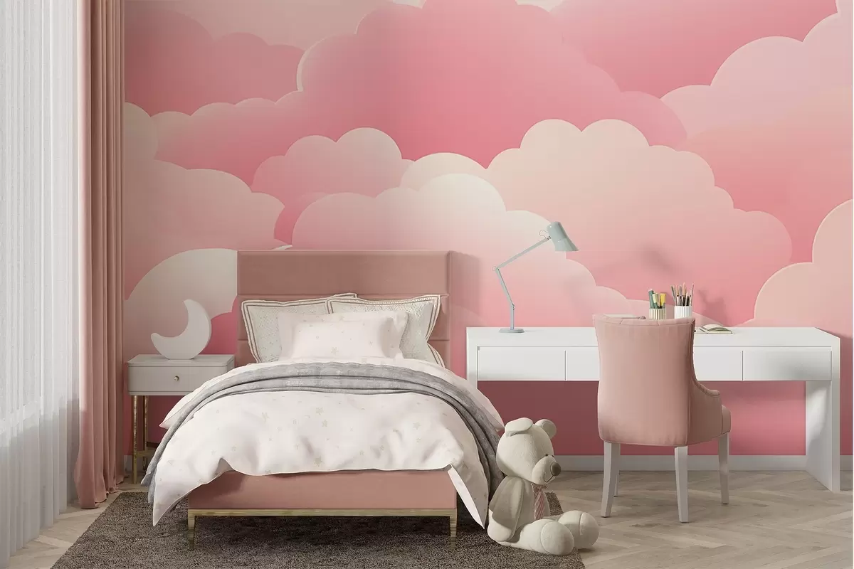 wall murals Clouds in minimalist style w04334v1