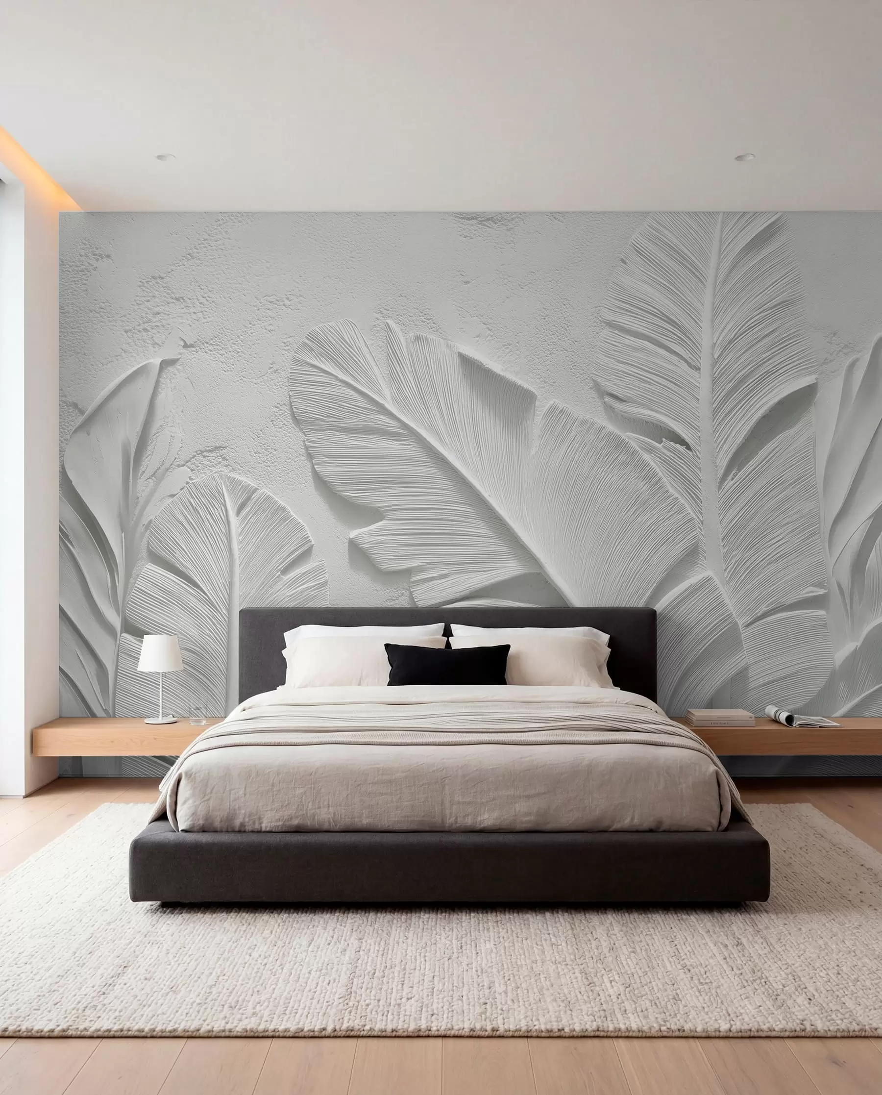 wall murals Leaf Veins in White w09307