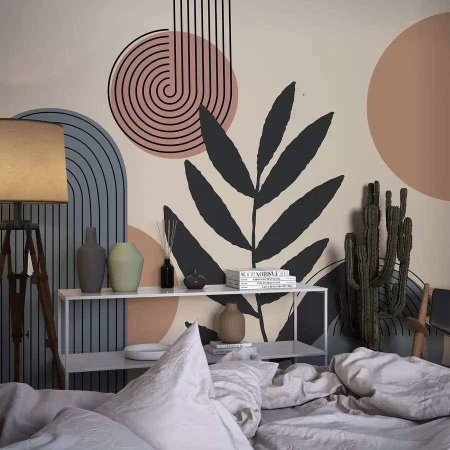 wall murals Geometric leaves w04385