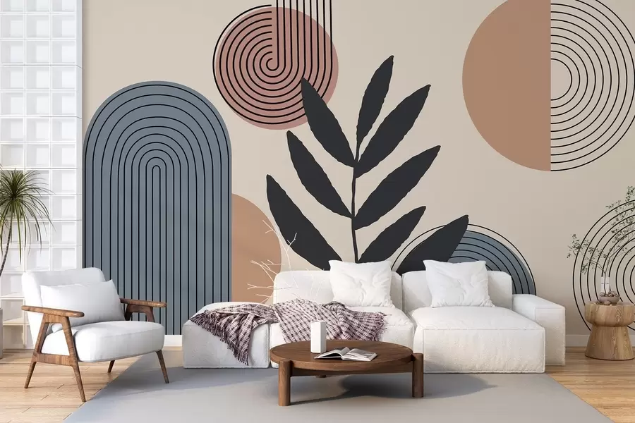 wall murals Geometric leaves w04385