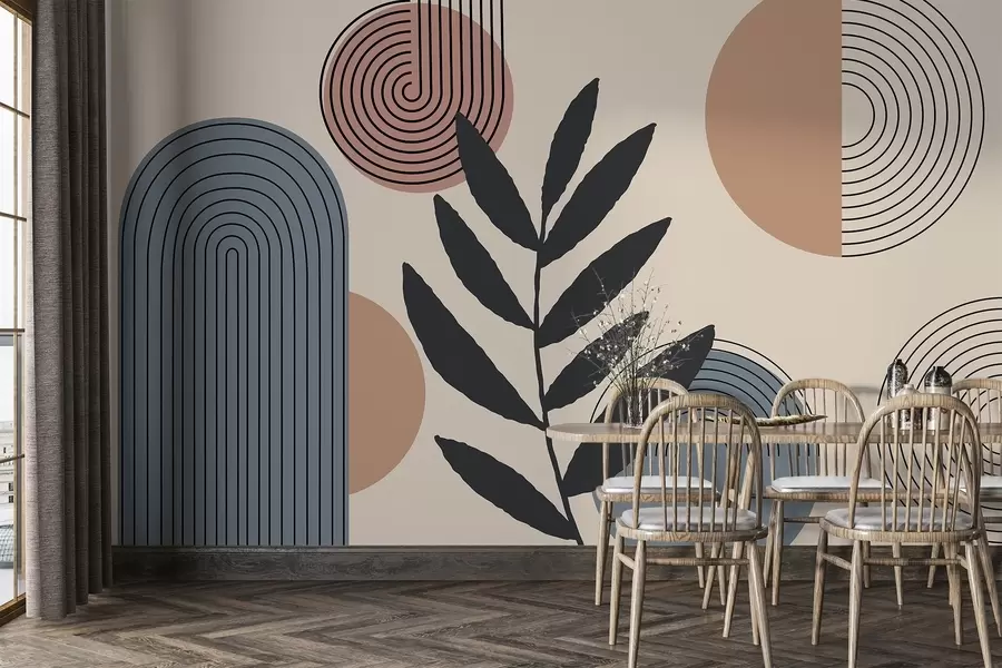 wall murals Geometric leaves w04385